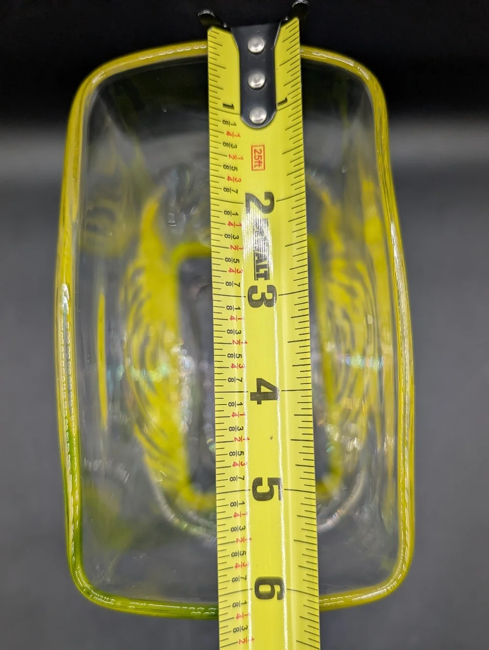 Pierre Cardin for Venini Murano Italian Ribbon Glass Vase 10", Neon Yellow Clear - Picture 12 of 13